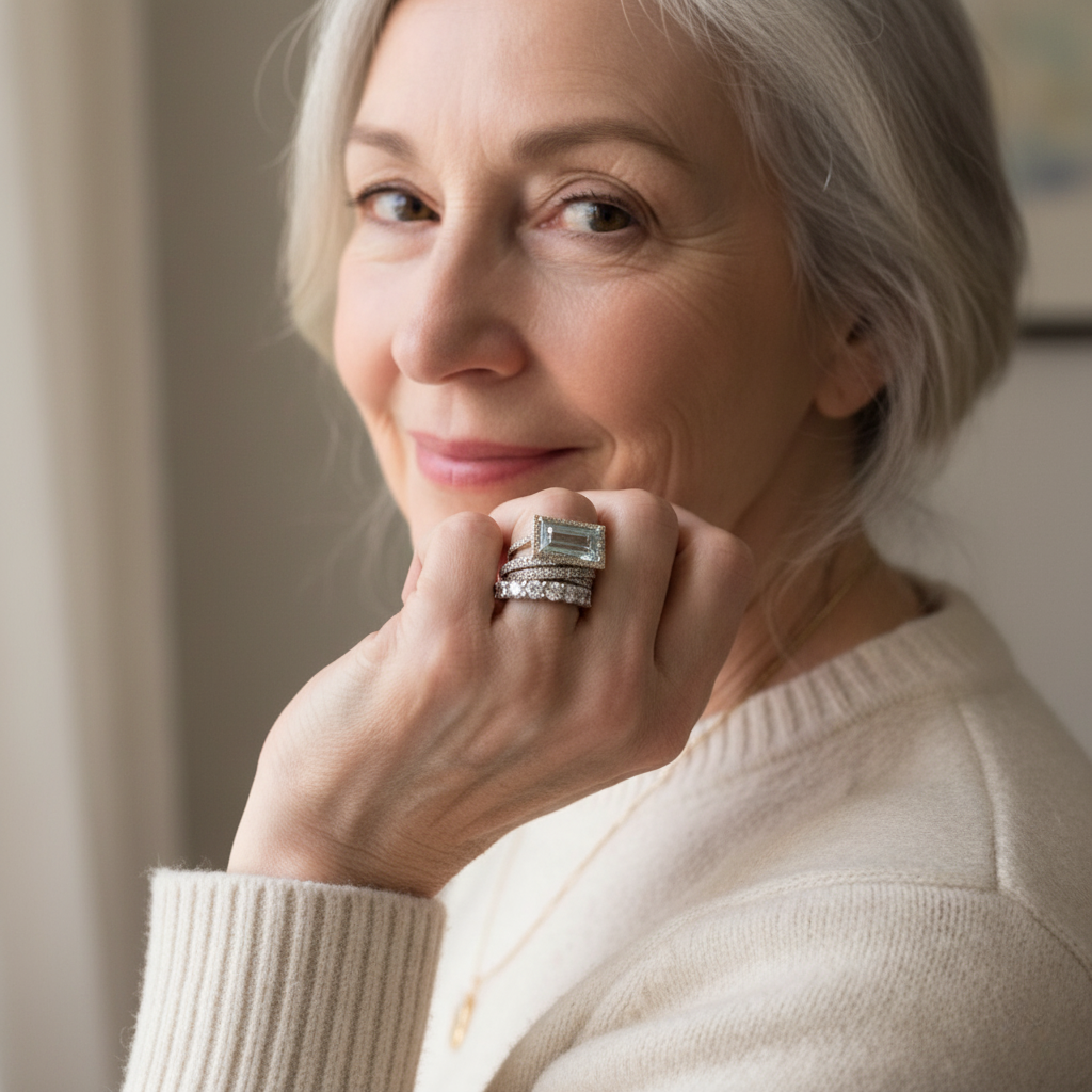 Vintage Silver Ring Set with Glass Turquoise