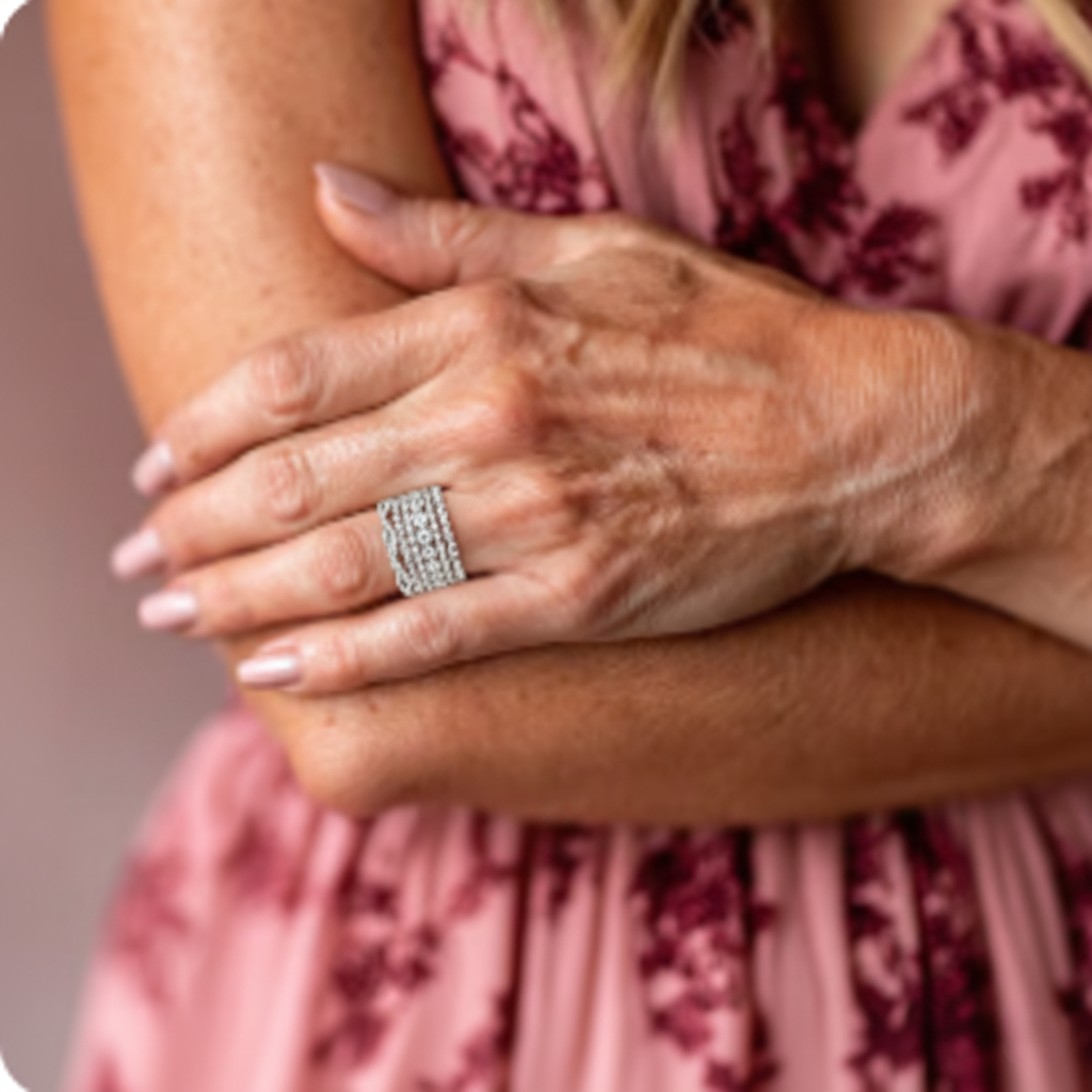Vintage Ring with Layered Cubic Zirconia