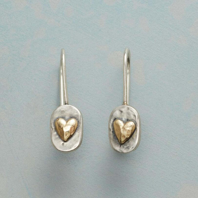 Vintage Inlaid Heart Earrings