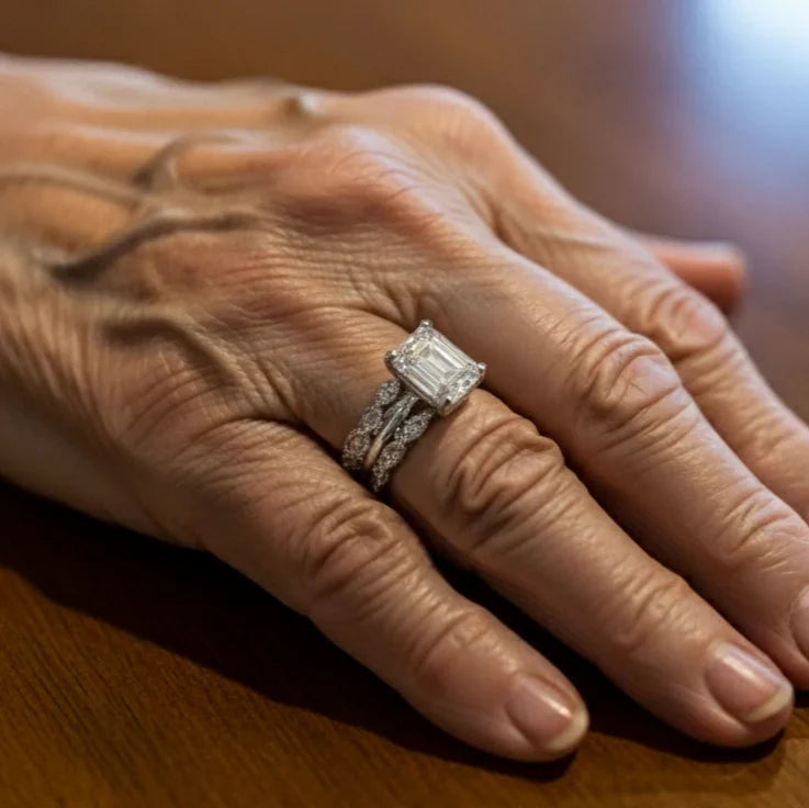 Vintage Silver Ring with Shiny Layers