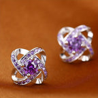 Purple Clover Earrings