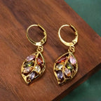 Vintage Leaf Colourful Earrings