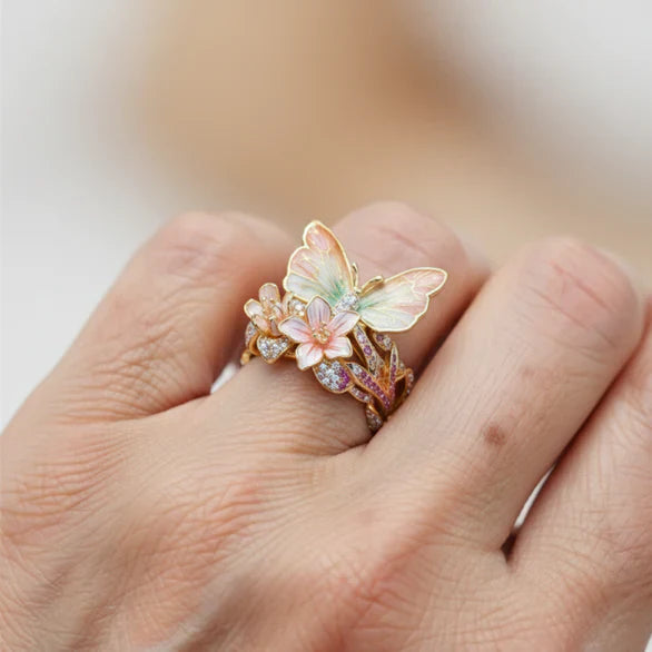 Brilliant Nature Butterfly Ring with Zirconia