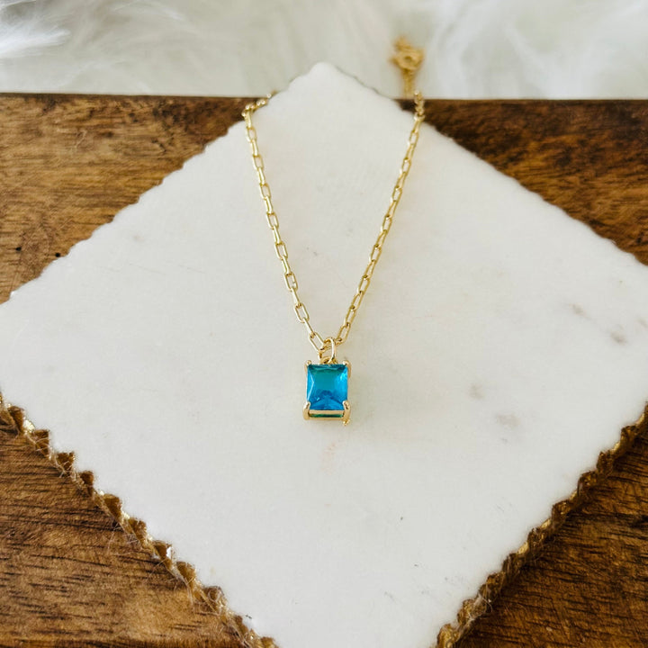 Emerald Cut Pendant Necklace