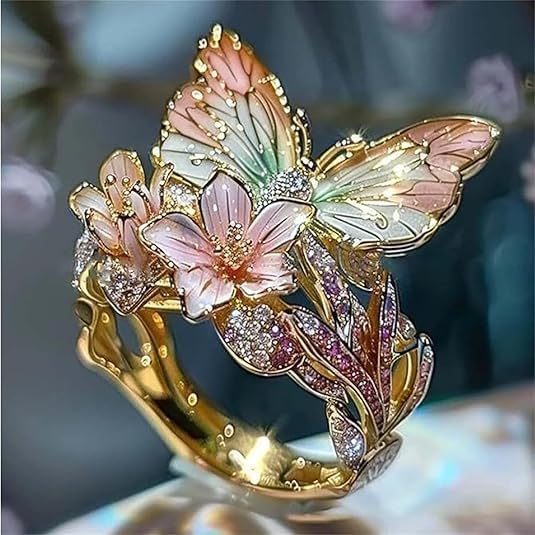 Brilliant Nature Butterfly Ring with Zirconia