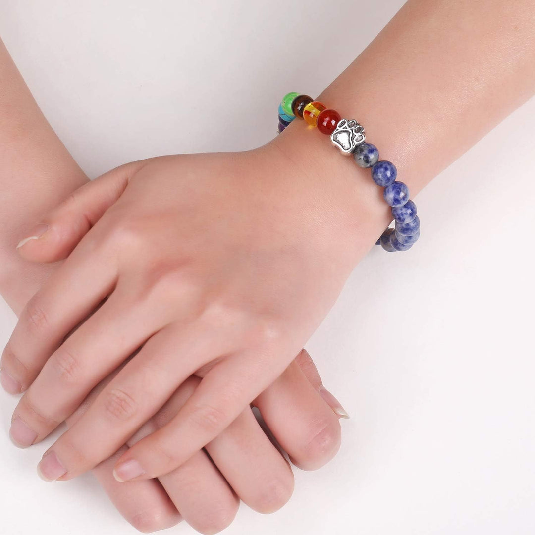 Memorial Bracelet Rainbow Bridge – Gift with 7 Chakra Beads for the Loss of a Pet