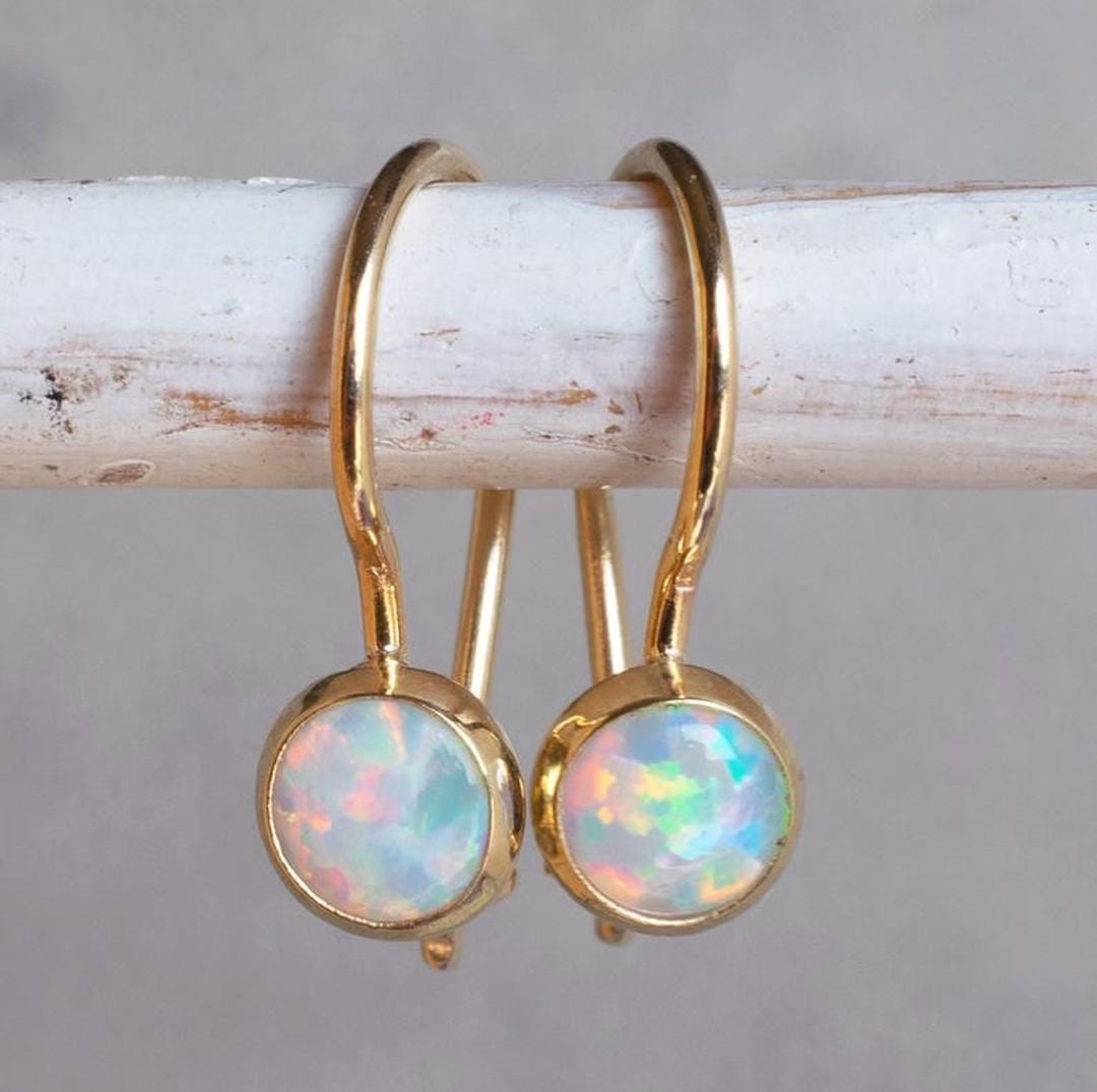 Timeless White Opal Earrings