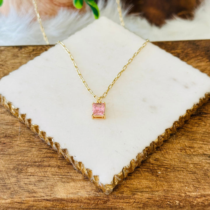 Emerald Cut Pendant Necklace