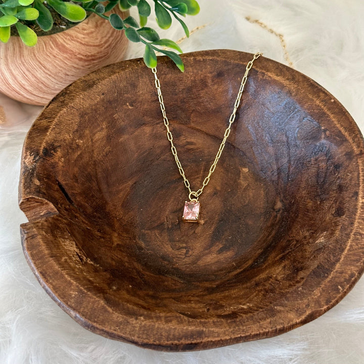 Emerald Cut Pendant Necklace