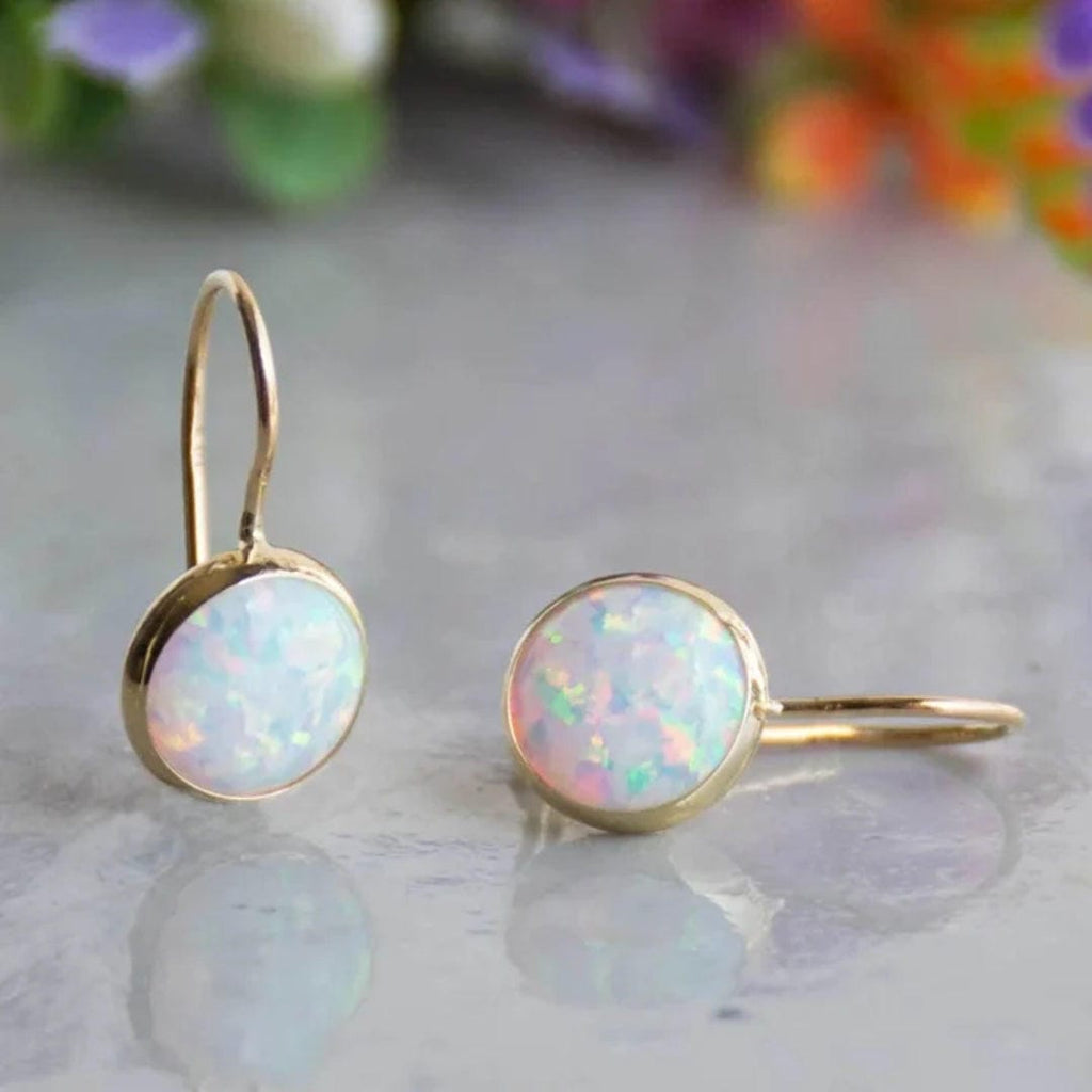 Timeless White Opal Earrings