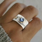 Vintage Ring with Blue Crystal