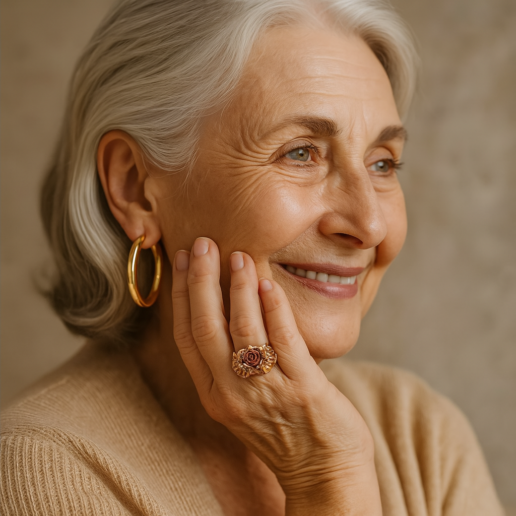 Gold Ring with Flower