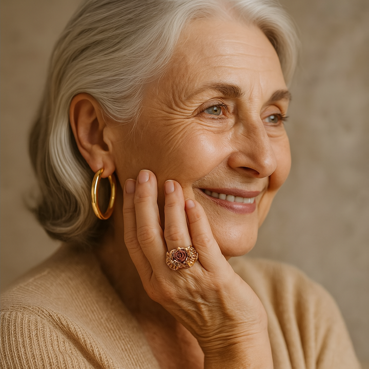 Gold Ring with Flower