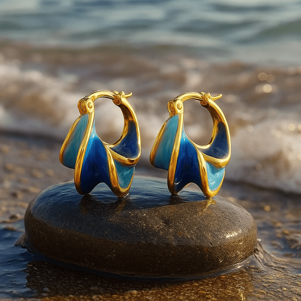 Enamel Morning Waters Earrings