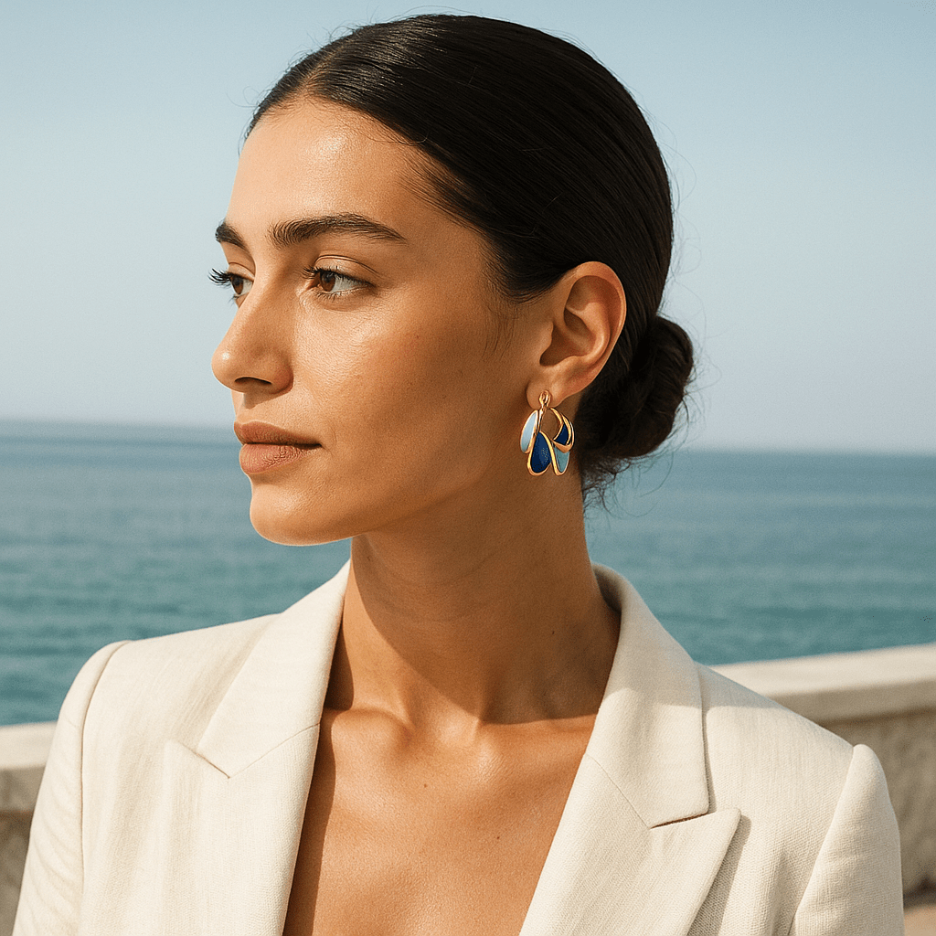 Enamel Morning Waters Earrings