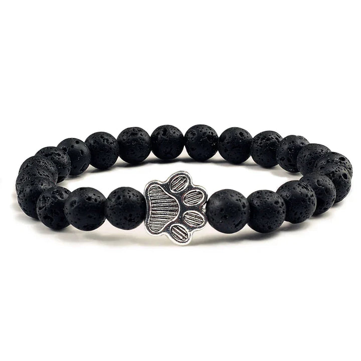 Paw-Shaped Bead Bracelet – Natural Stone Design
