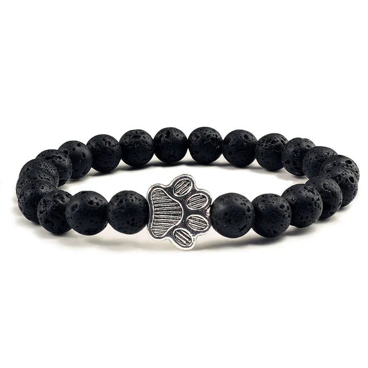 Paw-Shaped Bead Bracelet – Natural Stone Design