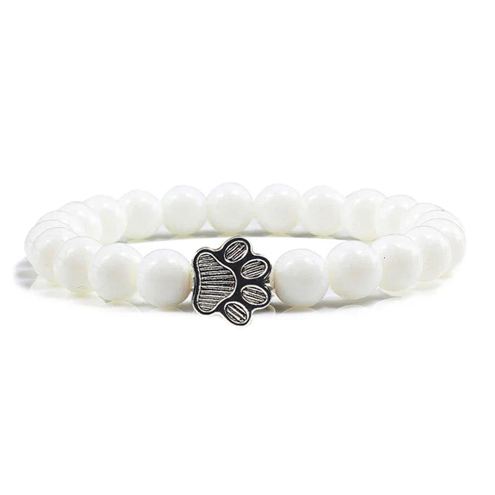Paw-Shaped Bead Bracelet – Natural Stone Design