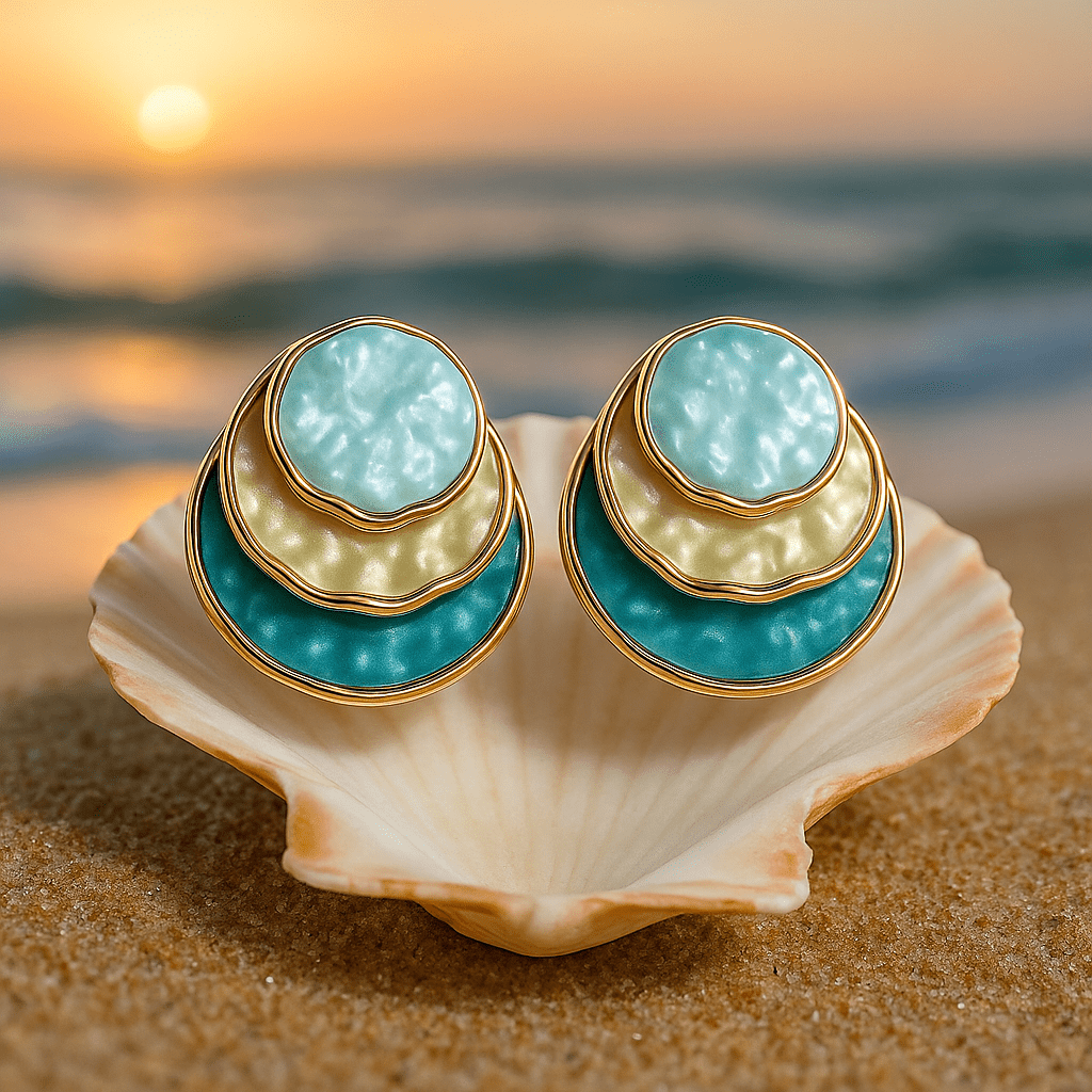 Hand-Painted Layered Earrings