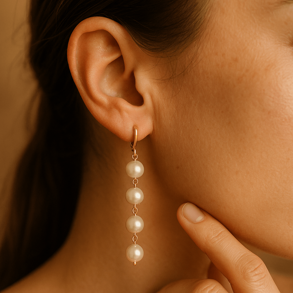 Earrings with Charm and Pearl