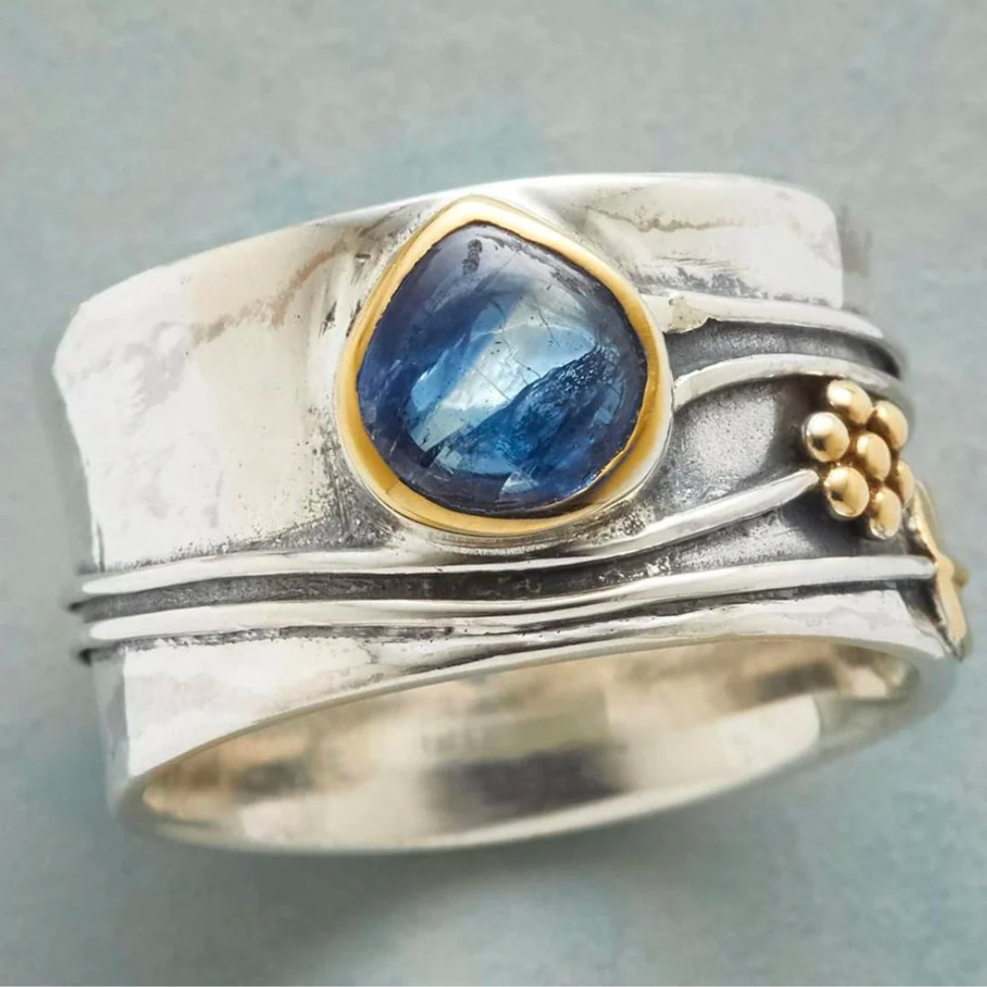 Vintage Ring with Blue Crystal