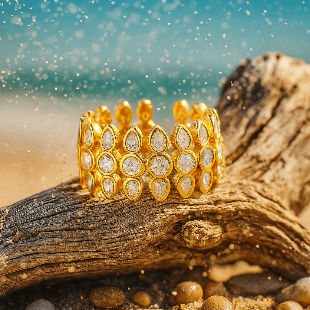 Morning Ring with Shining Gemstones