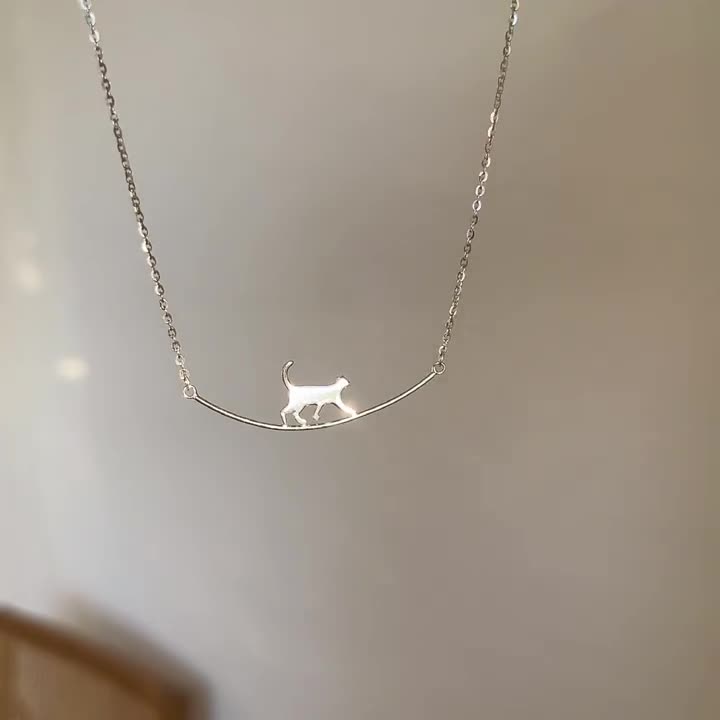 Climbing Cat Collar in Silver