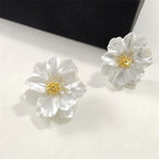 Chic White Acrylic Stud Earrings