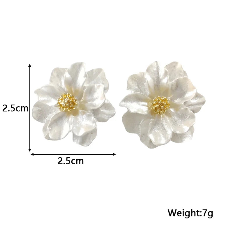 Chic White Acrylic Stud Earrings