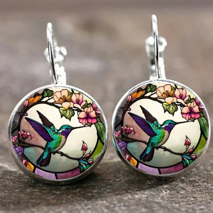 Necklace with Hummingbird Pendant and Glass Dome