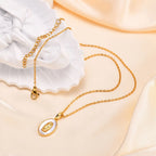 Necklace with Oval Virgin Mary Pendant