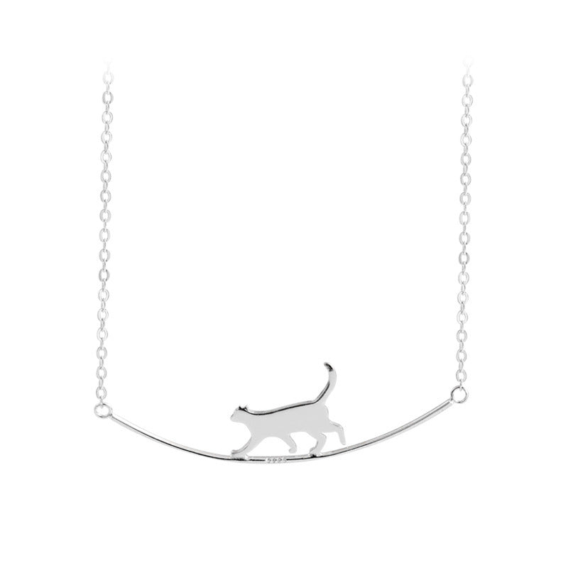 Climbing Cat Collar in Silver