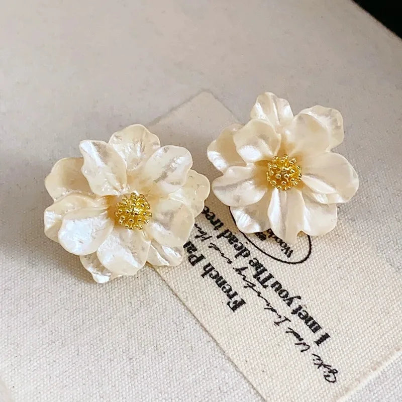 Chic White Acrylic Stud Earrings