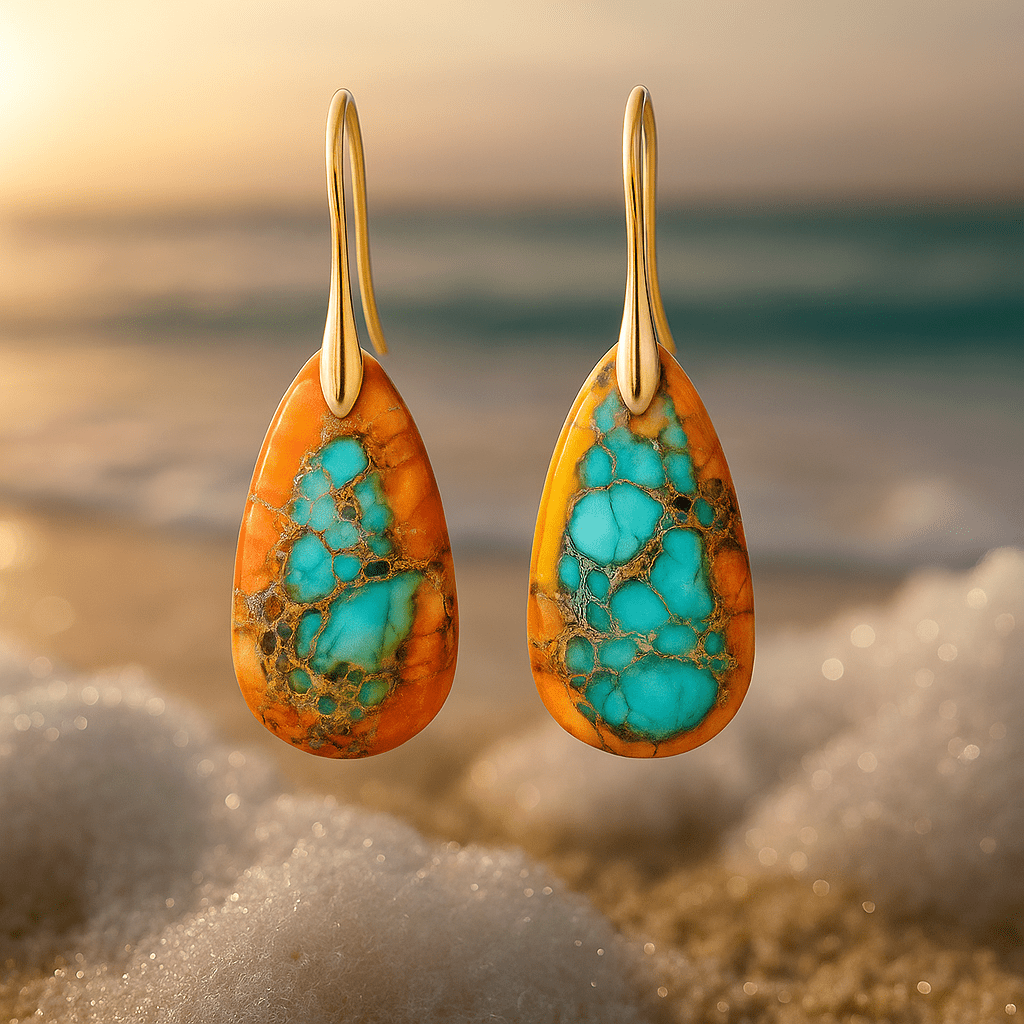 Turquoise Flame Earrings