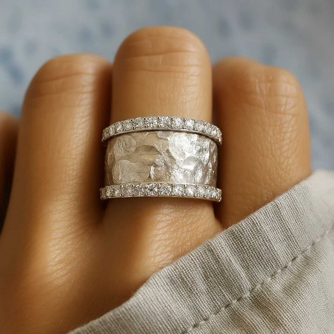 Vintage Silver Ring with Zirconia