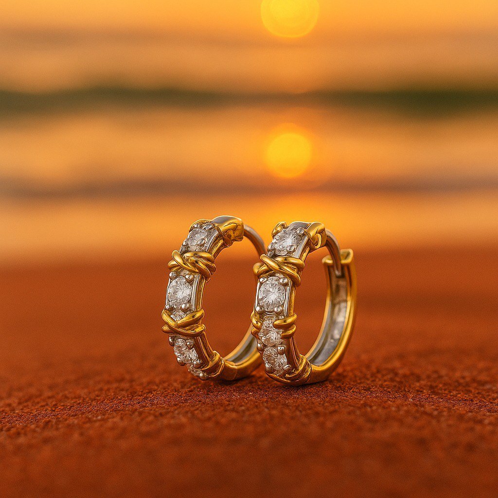 Zirconia Hoop Earrings