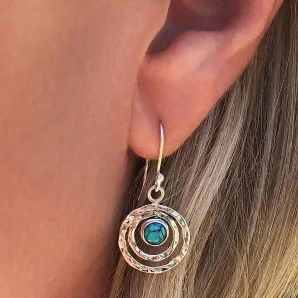 Boho Saturn Earrings in Turquoise