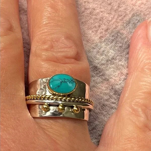 Wide ring with turquoise