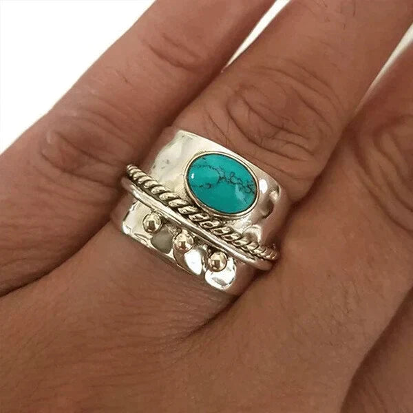 Wide ring with turquoise