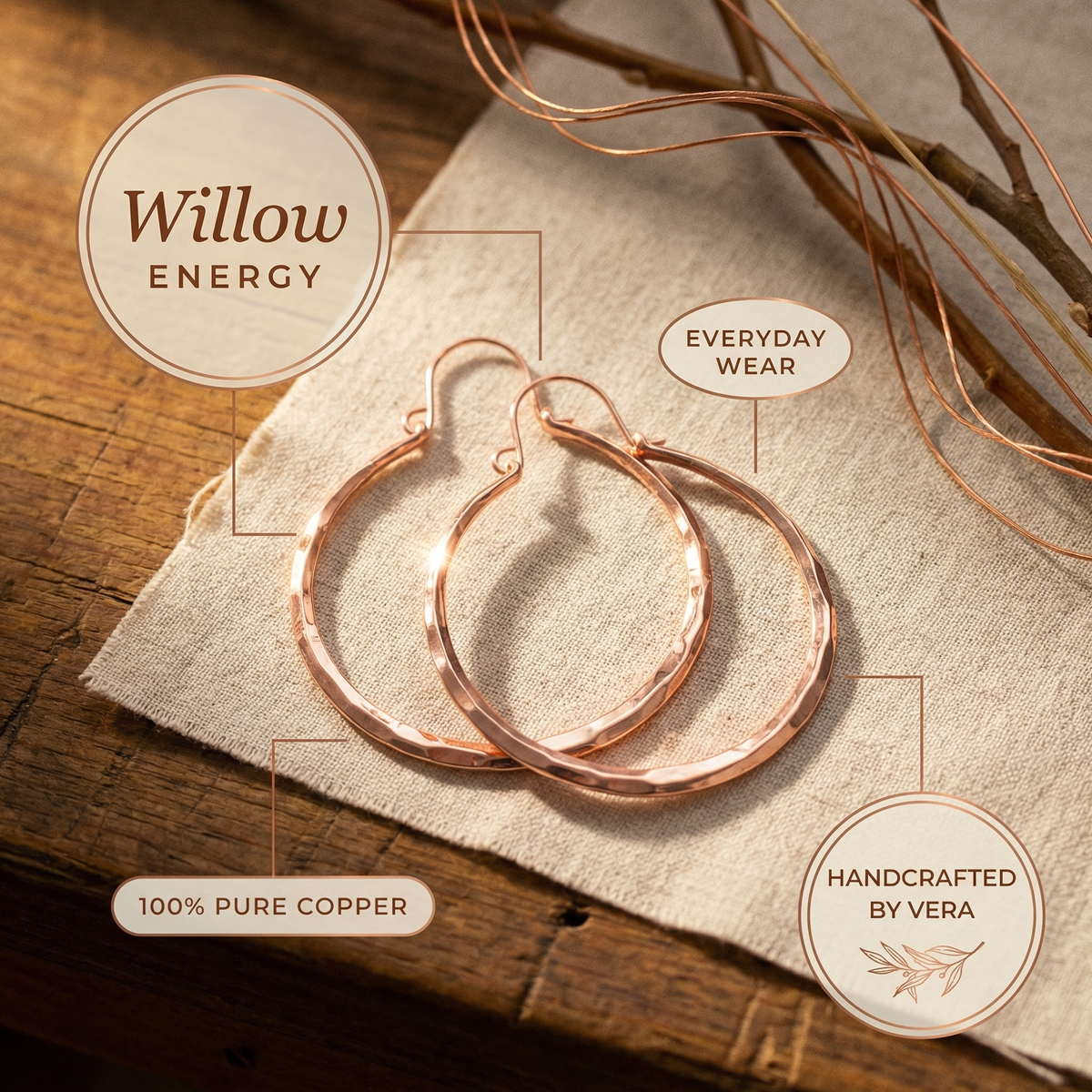 Olivia's Willow Copper Earrings
