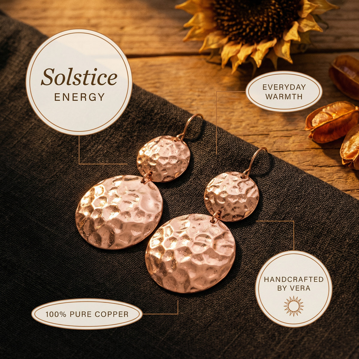 Olivia's Solstice Copper Earrings