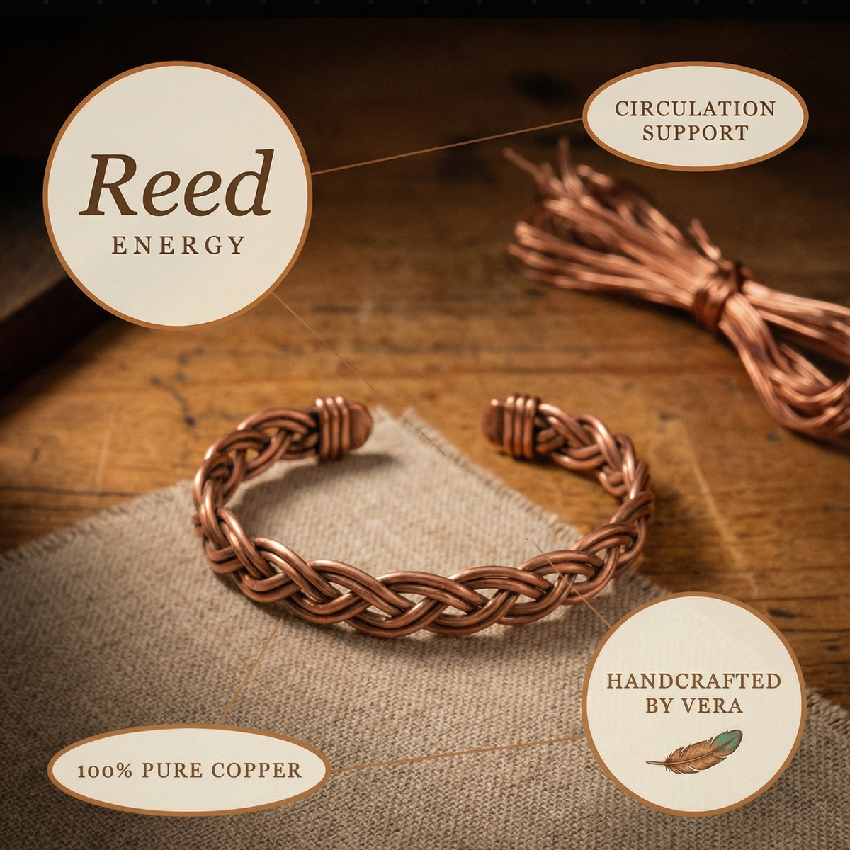 Olivia's Reed Copper Anklet