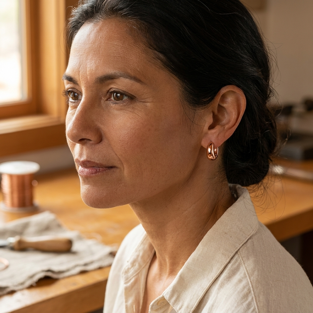 Olivia's Linnet Copper Hoop Earrings