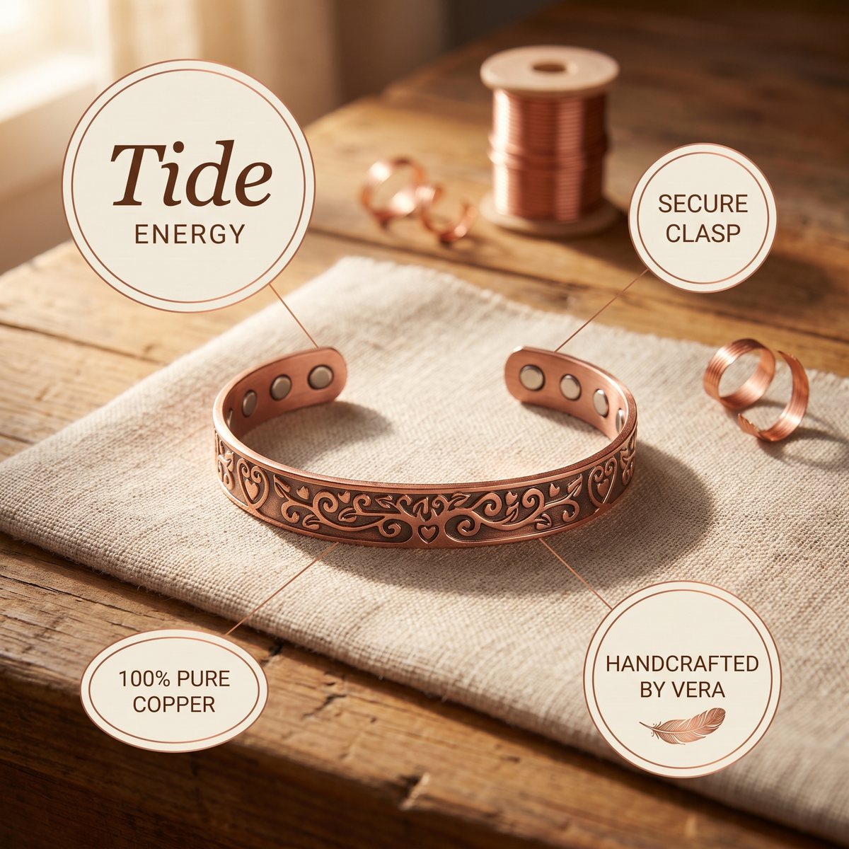 Olivia's Tide Copper Bracelet