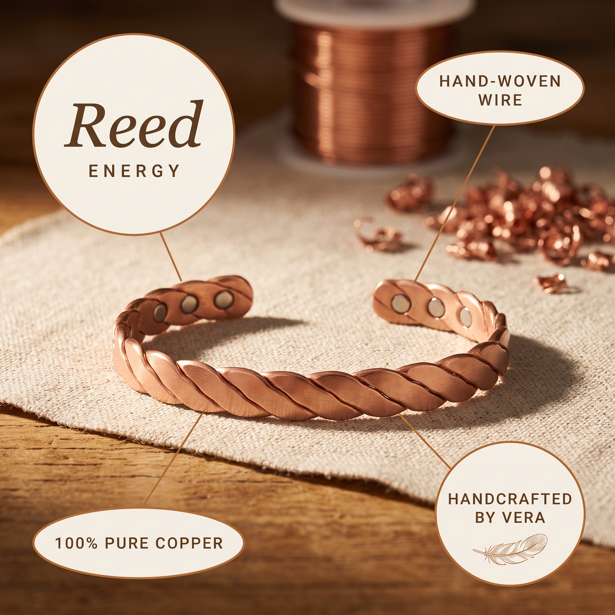 Olivia's Reed Copper Bracelet