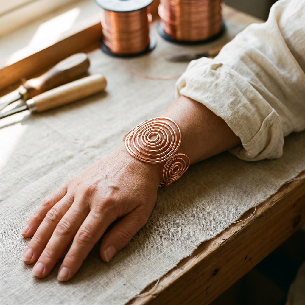 Olivia's Spiral Copper Bracelet