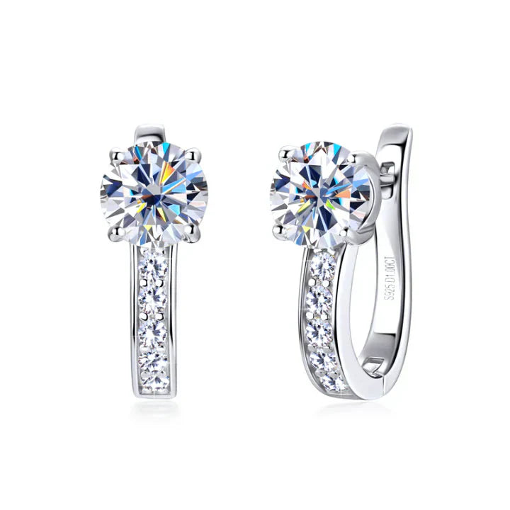 Hoop Earrings with Moissanite