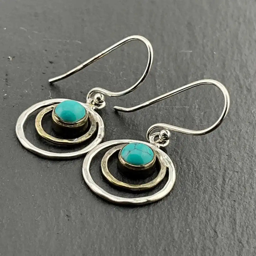 Boho Saturn Earrings in Turquoise