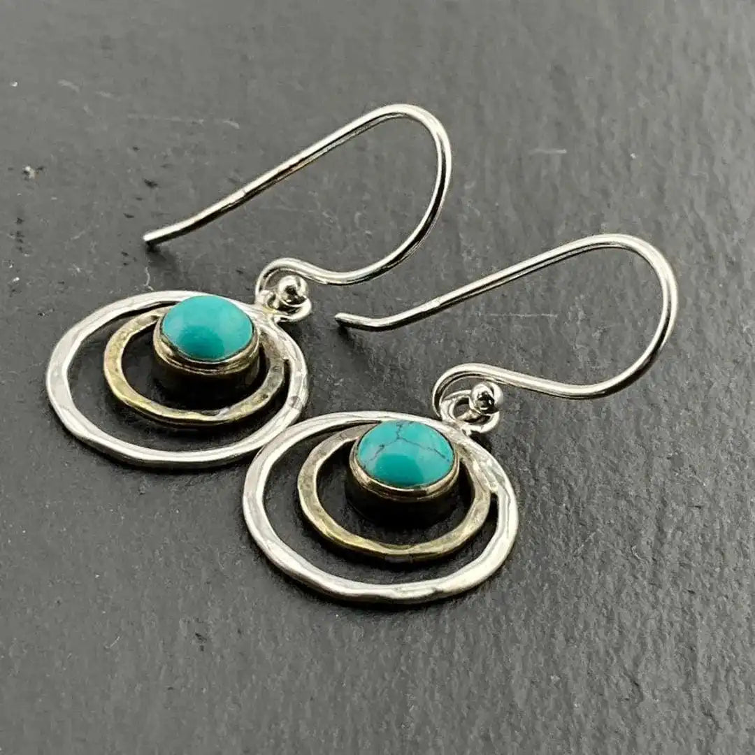 Boho Saturn Earrings in Turquoise