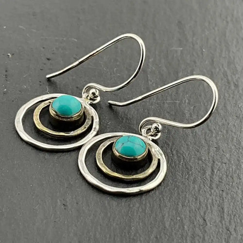 Boho Saturn Earrings in Turquoise